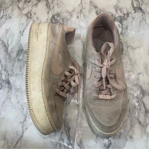 Nike Air Force 1 sage low particle beige pink Platform Sneakers shoes size 7.5